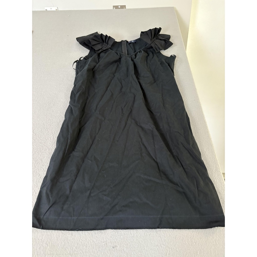 Gap Dress Womens Large Black Ruffle‎ Sleeve A-Line Casual Tencel Lyocell Blend